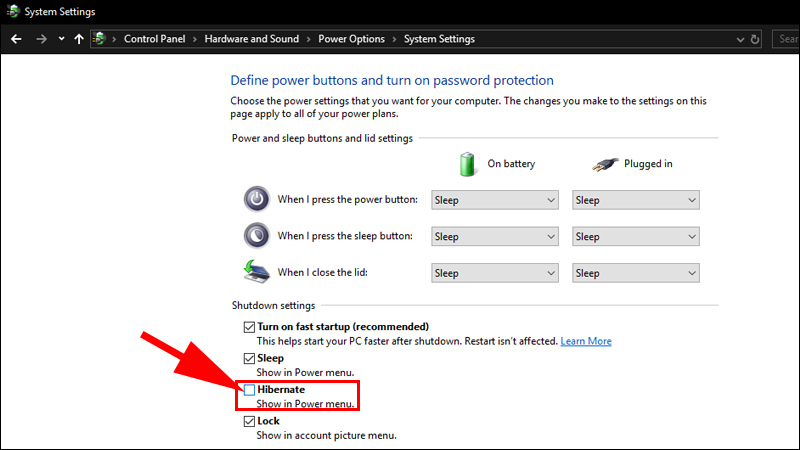 Bỏ chọn Hibernate
